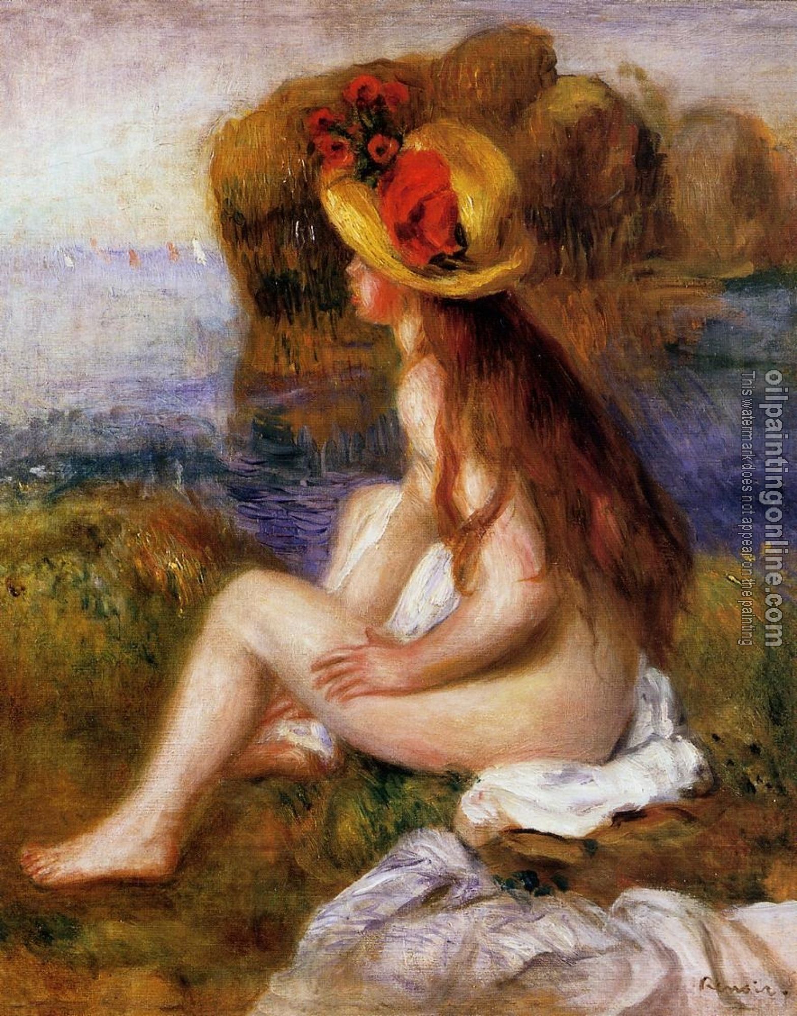 Renoir, Pierre Auguste - Nude in a Straw Hat